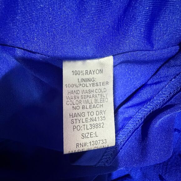 Umgee Bohemean Embroidered Royal Blue Dress Size Large - Picture 4 of 10
